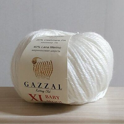 Пряжа Gazzal Baby Wool XL 801 белый