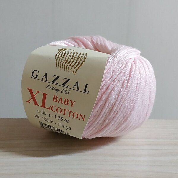 Пряжа Gazzal Baby cotton XL 3411 светлый розовый