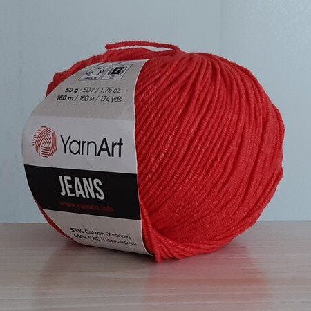 Пряжа YarnArt Jeans 26 красный