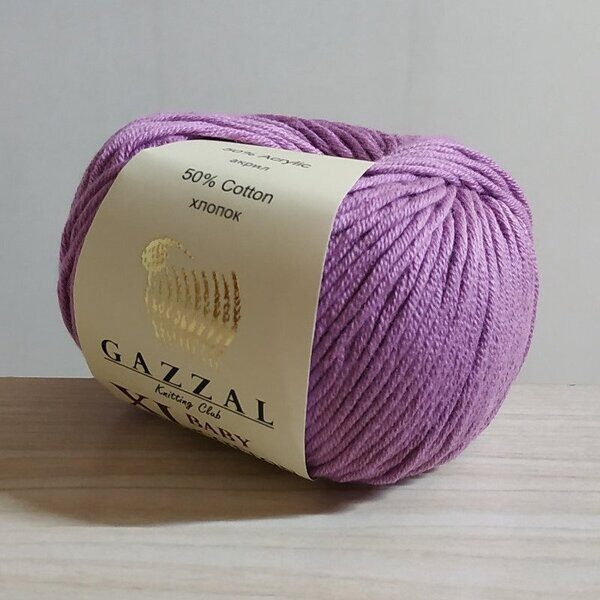 Пряжа Gazzal Baby cotton XL 3414 сиреневый