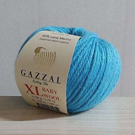 Пряжа Gazzal Baby Wool XL 820 голубая бирюза